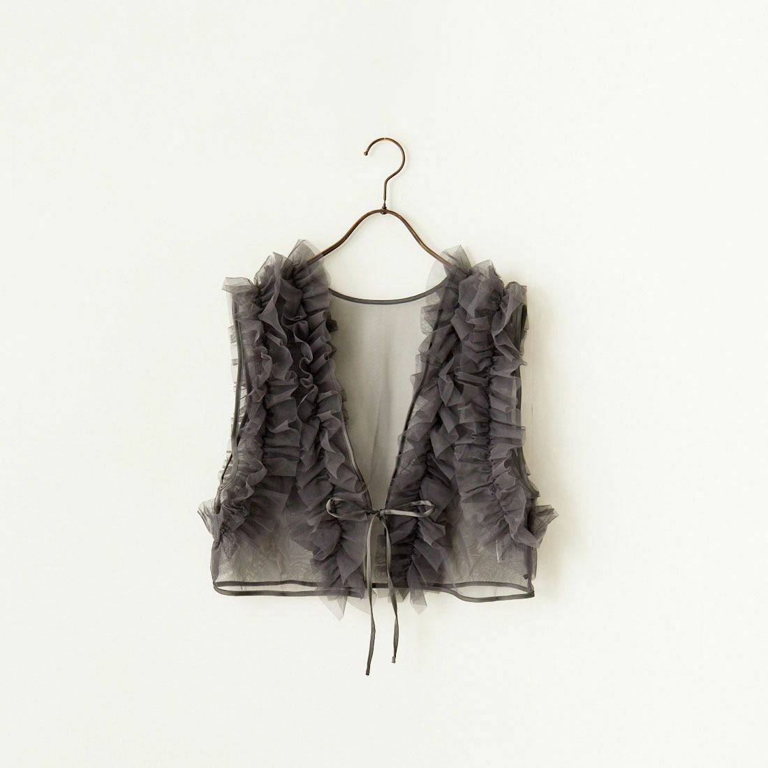 nenom [ネノム] 2WAY チュールフリルベスト [NE24122032] 08 CHARCOA