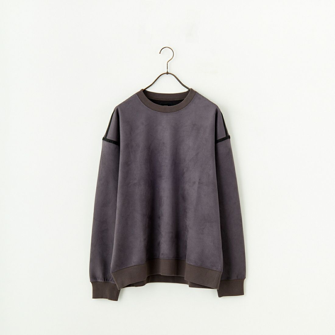 SLICK [スリック] ストレッチフェイクスエードパイピングプルオーバー [5155919] 720 COAL B