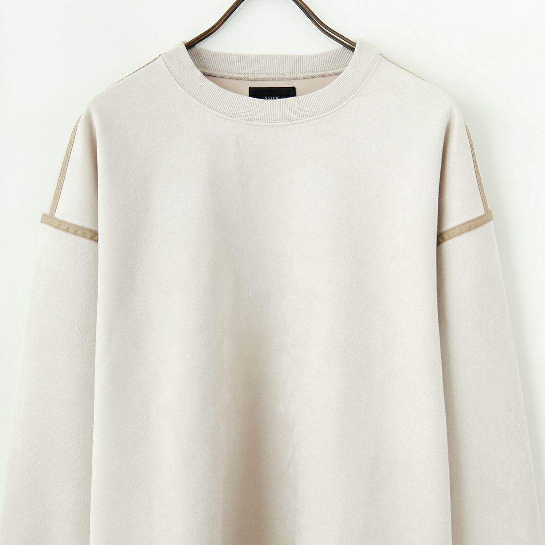 SLICK [スリック] ストレッチフェイクスエードパイピングプルオーバー [5155919] 520 GRY BE