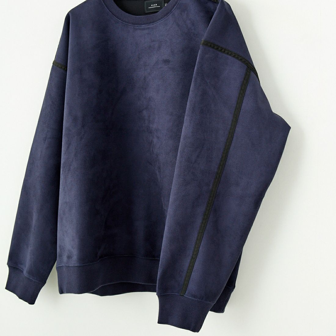 SLICK [スリック] ストレッチフェイクスエードパイピングプルオーバー [5155919] 210 NAVY