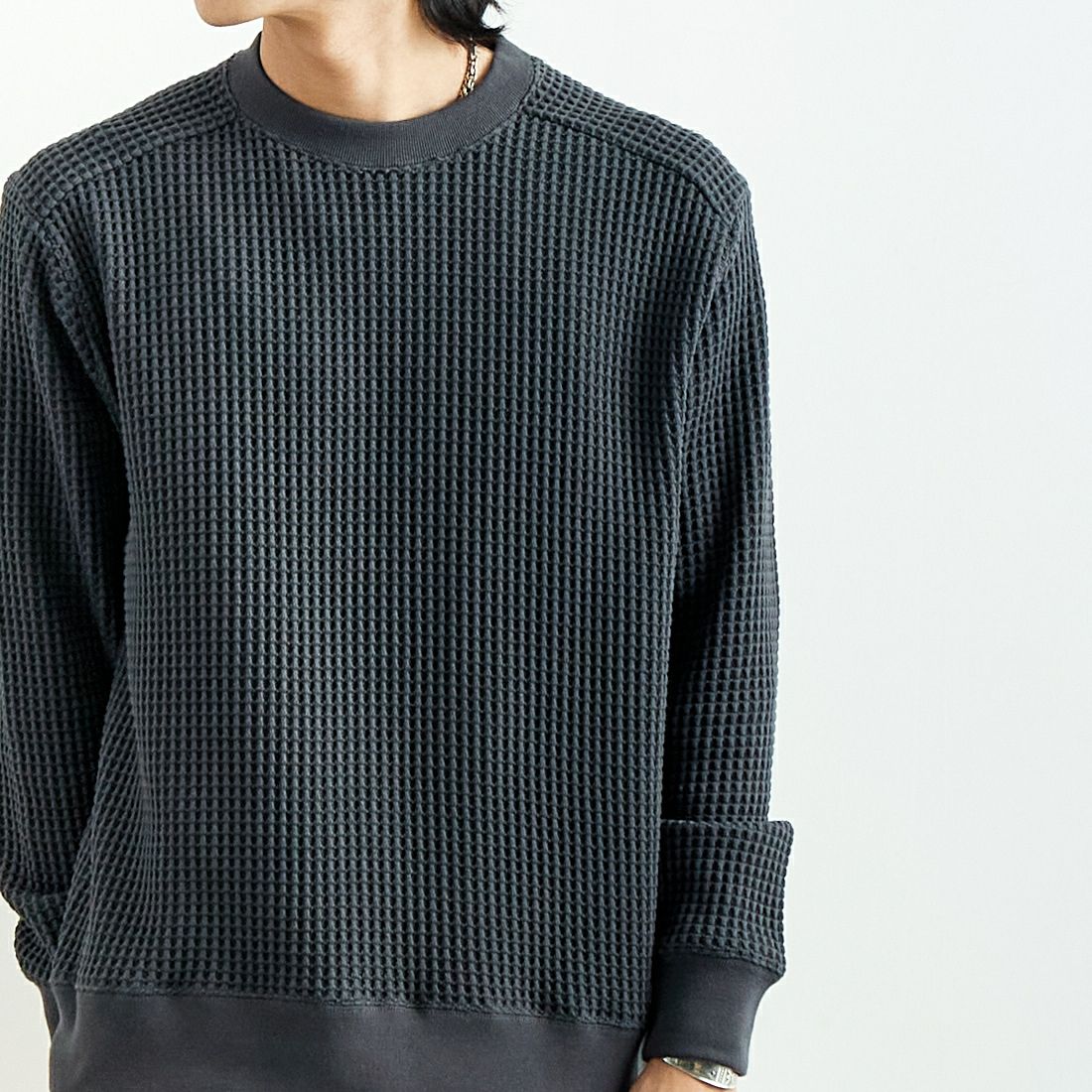 SLICK [スリック] ビッグワッフルプルオーバー [5155917] 720 COAL B