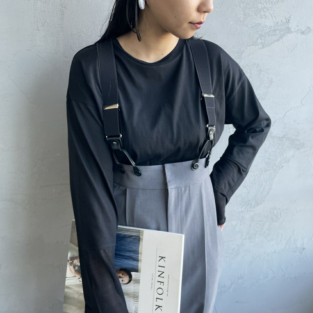 09 BLACK&&モデル身長：156cm 着用サイズ：F&&