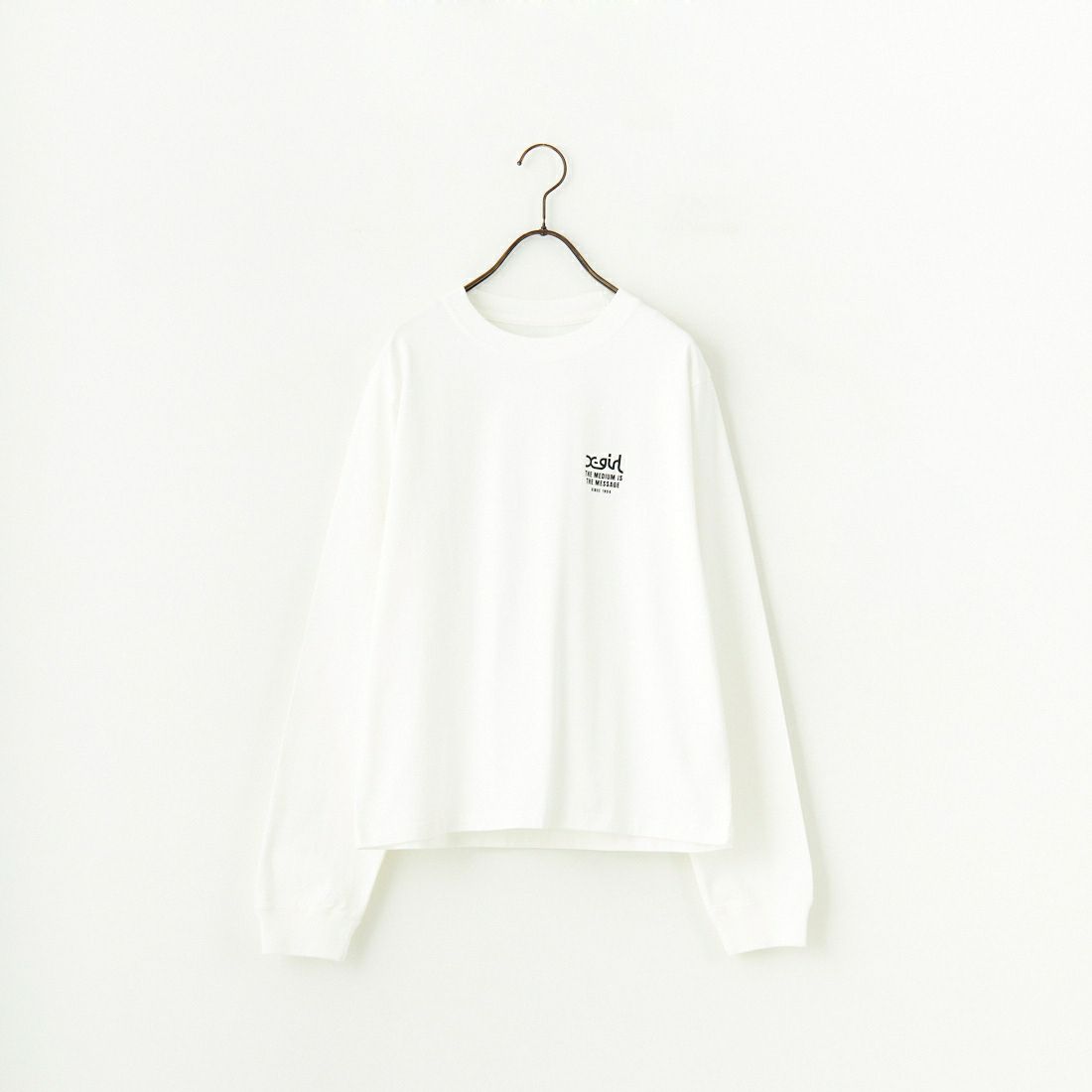 X-girl [エックスガール] フェイスロゴロングスリーブTシャツ [105251011014] WHITE