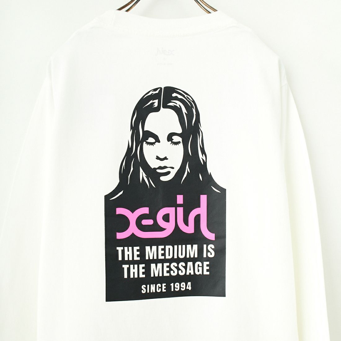 X-girl [エックスガール] フェイスロゴロングスリーブTシャツ [105251011014] WHITE