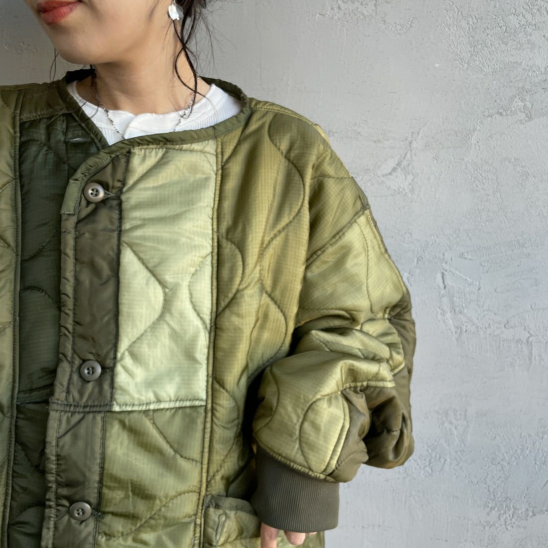 ODDMENT [オッドメント] M-65 リメイクショートキルティングライナージャケット [QUILT-NEW-SHORT-JKT] OLIVE