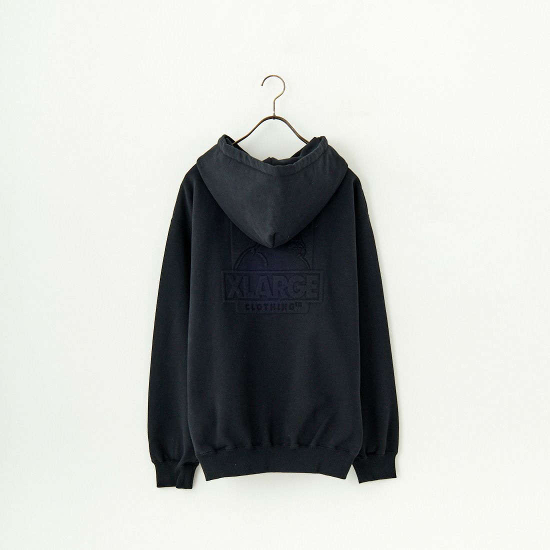 XLARGE [エクストララージ] エンボスOGボックスロゴ ジップアップスウェットフーディ [101251012002] BLACK