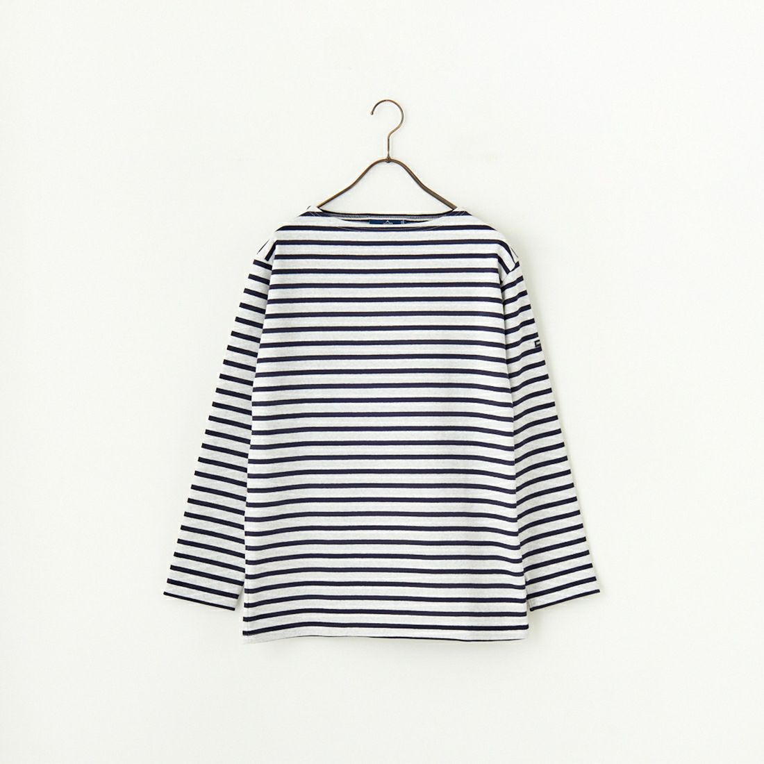 ST.JAMES [セントジェームス] 別注 バスクボーダーロングスリーブTシャツ [OUESSANT-JF] GRI/NAV