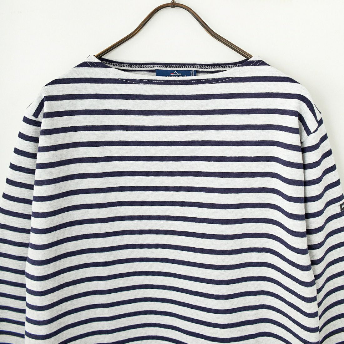 ST.JAMES [セントジェームス] 別注 バスクボーダーロングスリーブTシャツ [OUESSANT-JF] GRI/NAV