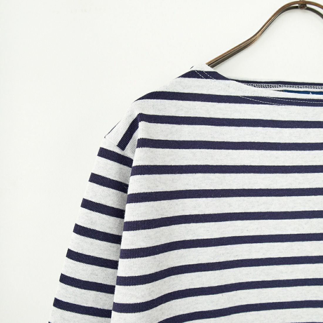 ST.JAMES [セントジェームス] 別注 バスクボーダーロングスリーブTシャツ [OUESSANT-JF] GRI/NAV