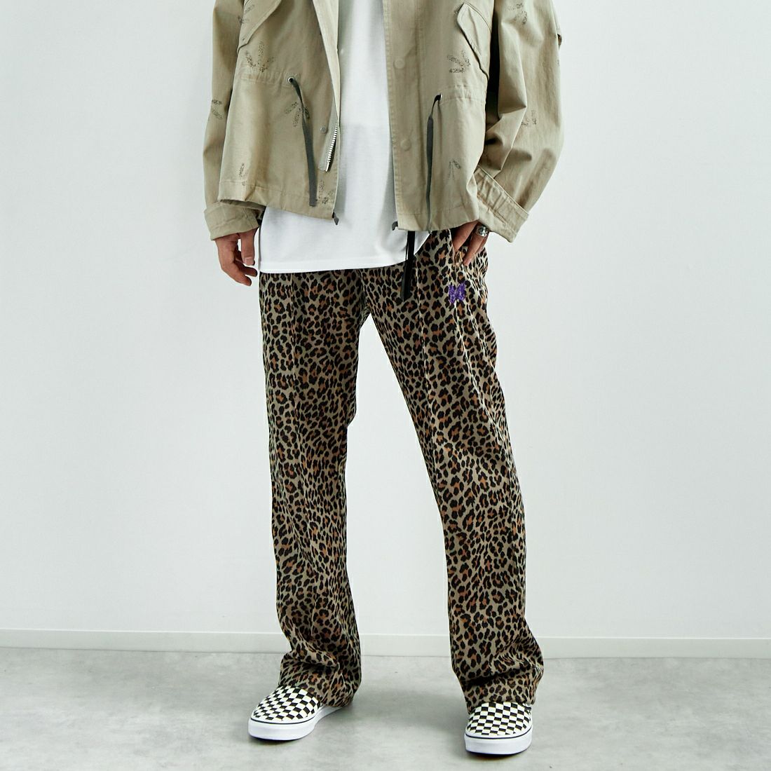 Needles [ニードルズ] トラックパンツ [QV316] B LEOPARD &&モデル身長：179cm 着用サイズ：M&&