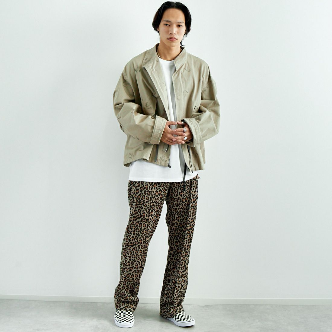 Needles [ニードルズ] トラックパンツ [QV316] B LEOPARD &&モデル身長：179cm 着用サイズ：M&&