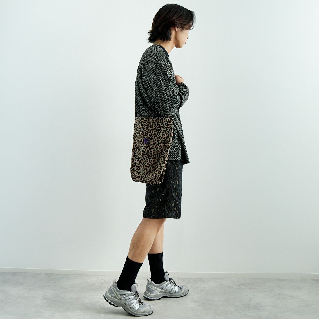 Needles [ニードルズ] バスケットボールショーツ [QV247] B LEOPARD &&モデル身長：179cm 着用サイズ：M&&