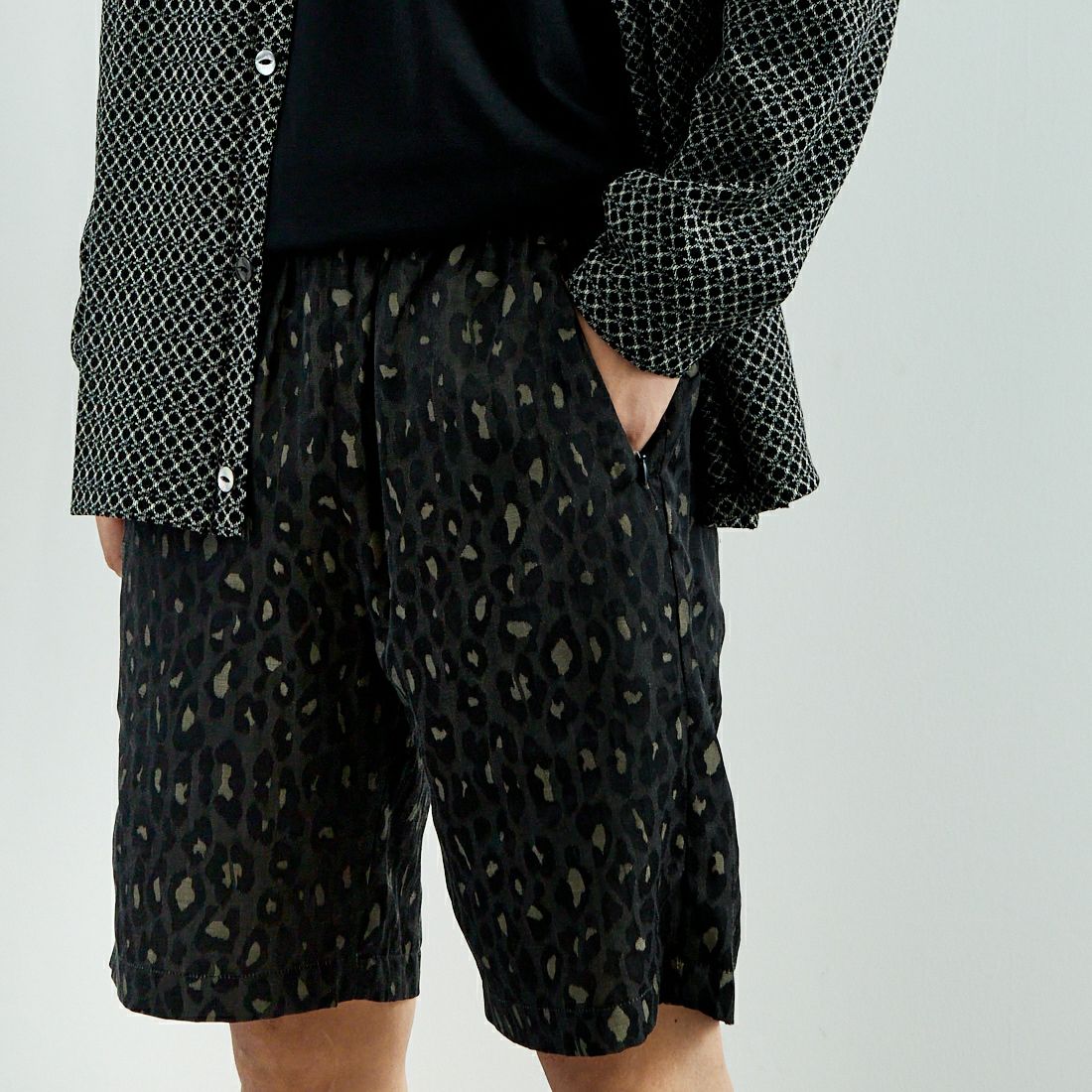 Needles [ニードルズ] バスケットボールショーツ [QV247] B LEOPARD &&モデル身長：179cm 着用サイズ：M&&