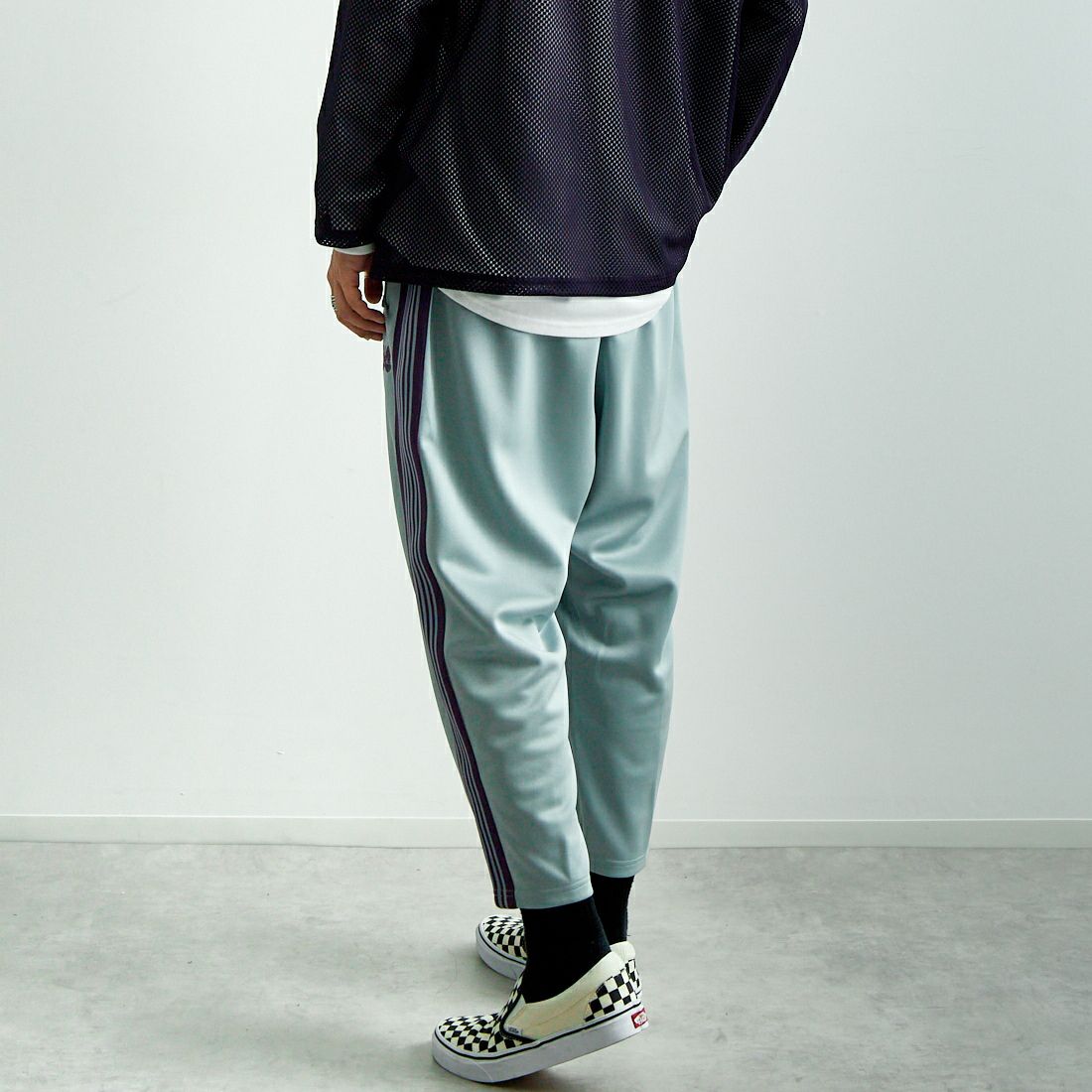 Needles [ニードルズ] ジョッパートラックパンツ [QV312] B SAX &&モデル身長：179cm 着用サイズ：M&&