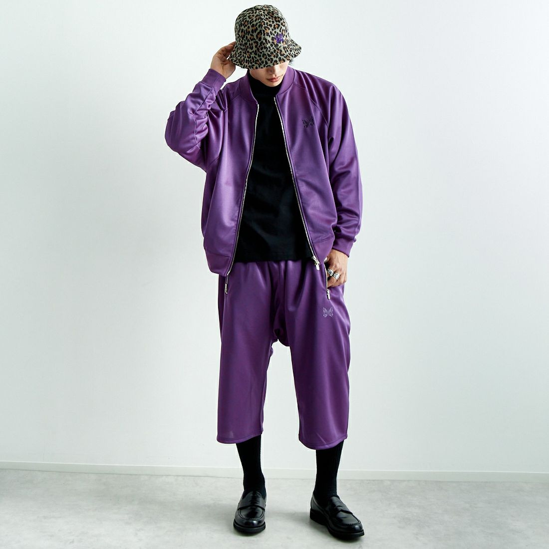 Needles [ニードルズ] ドルマンスリーブトラックジャケット [QV324] A PURPLE &&モデル身長：179cm 着用サイズ：L&&