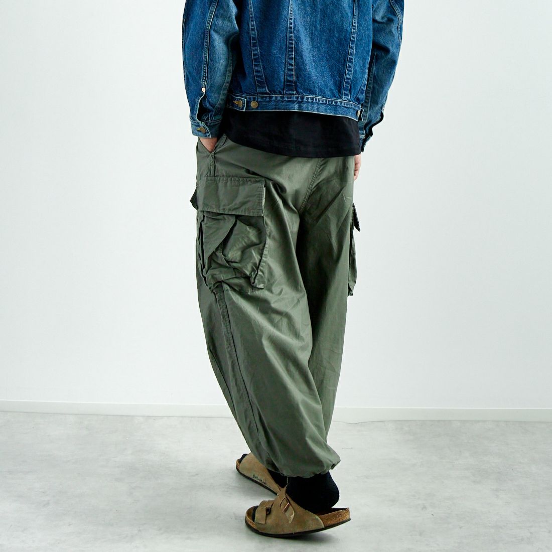 Needles [ニードルズ] BDUヒザデルパンツ [QV155] A OLIVE &&モデル身長：179cm 着用サイズ：S&&