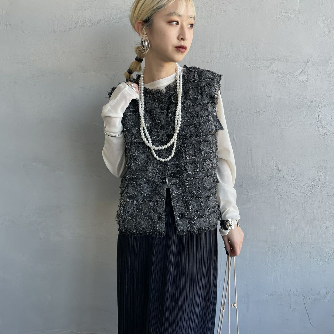 08 CHARCOA&&モデル身長：150cm 着用サイズ：F&&