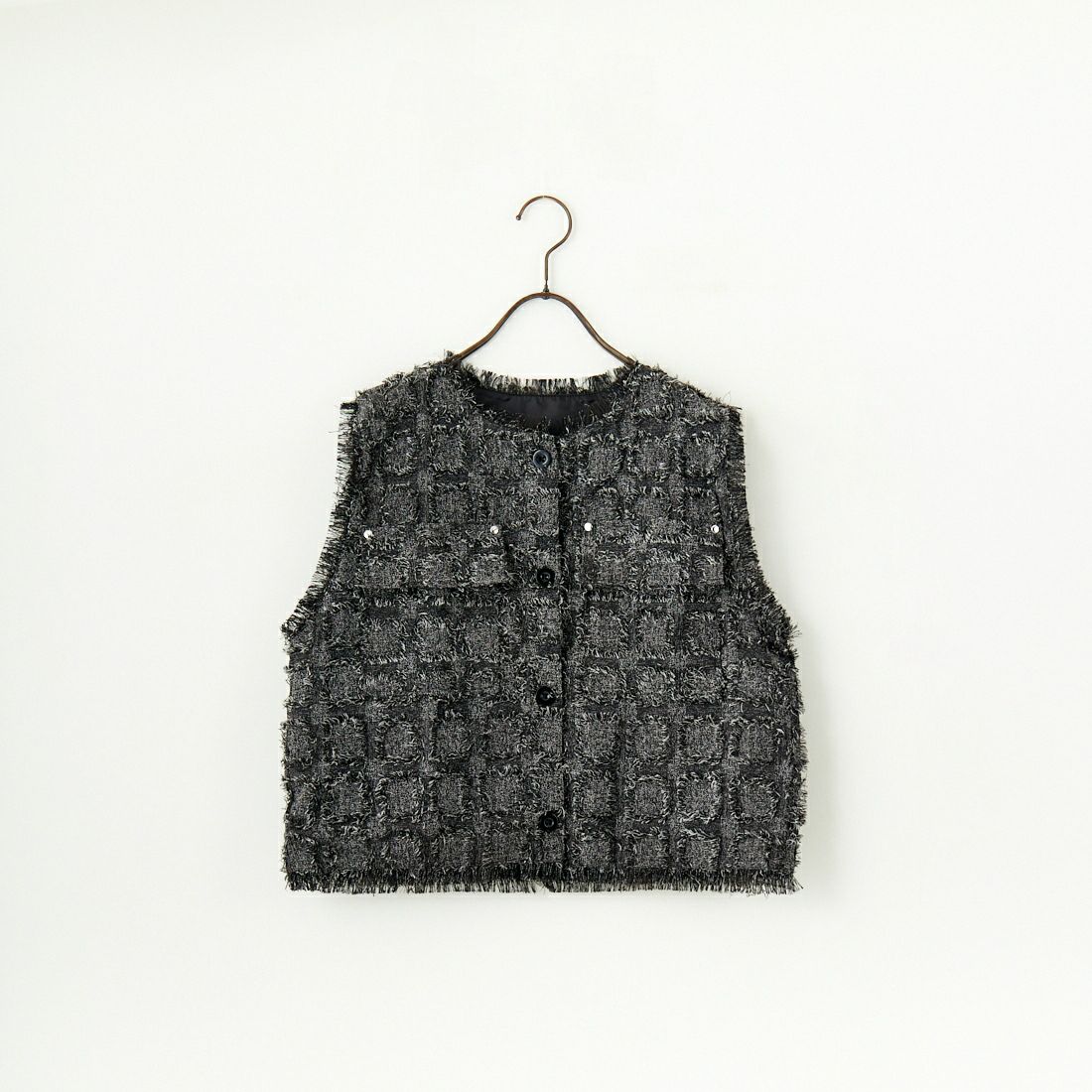 nenom [ネノム] ブロックフェザー ショートベスト [NE25112012] 08 CHARCOA