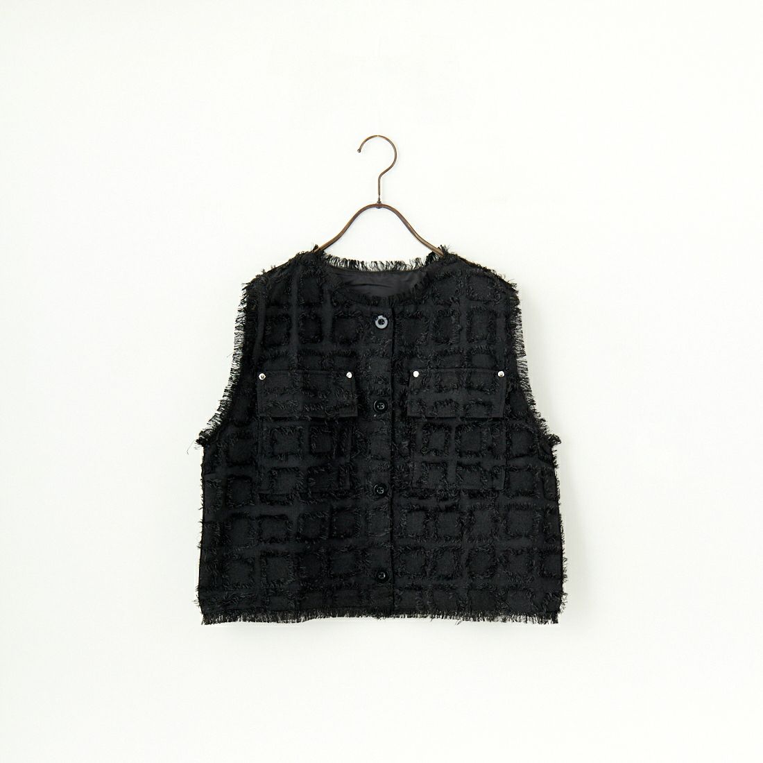 nenom [ネノム] ブロックフェザー ショートベスト [NE25112012] 09 BLACK