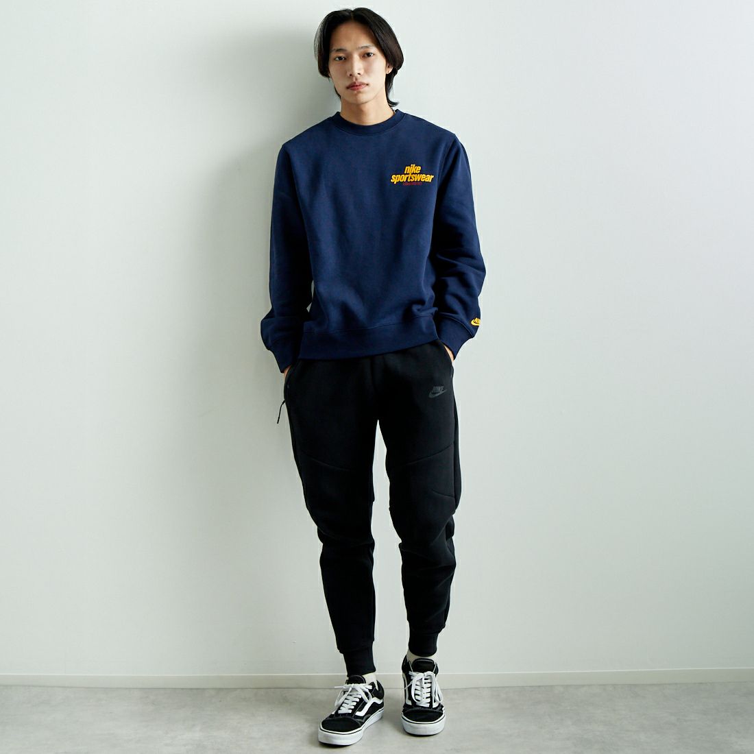 NIKE [ナイキ] テックフリースジョガーパンツ [HV0960] 010 BLACK &&モデル身長：179cm 着用サイズ：L&&
