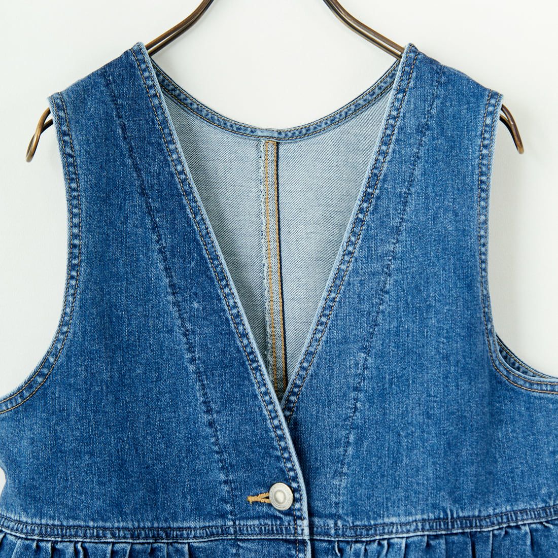 SOMETHING [サムシング] ペプラムデニムビスチェ [ST123] 98 L.BLUE