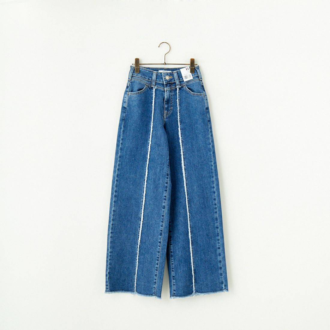 SOMETHING [サムシング] LISAフリンジワイドデニムパンツ [SEA581] 98 L.BLUE