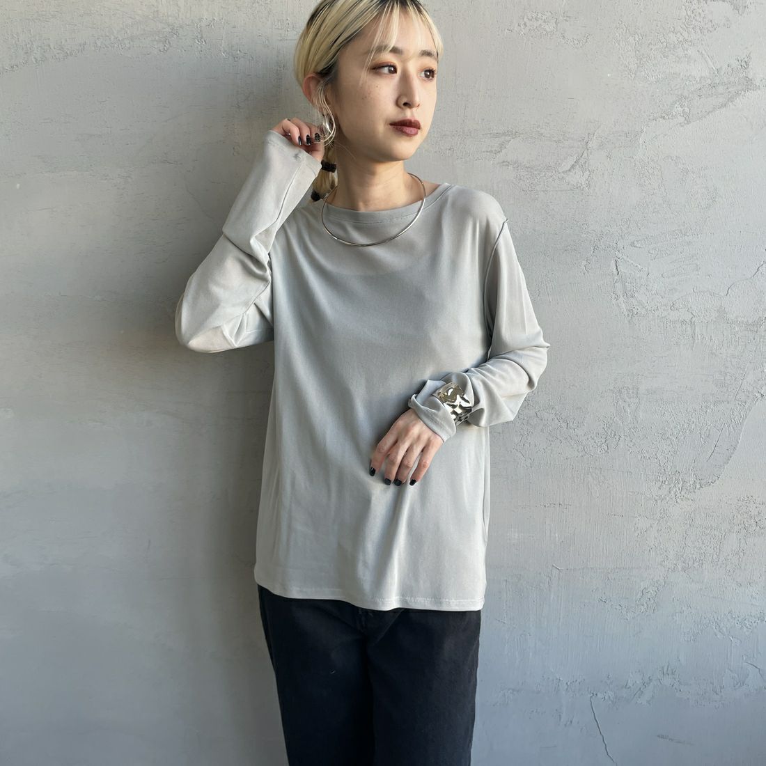 07 GRAY&&モデル身長：150cm 着用サイズ：F&&
