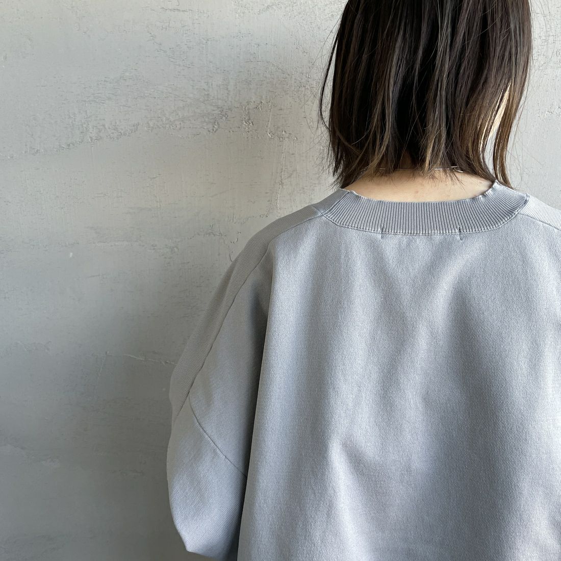 mizuiro ind [ミズイロインド] コクーンワイドベスト [1-220040] 90 L.GRAY &&モデル身長：158cm 着用サイズ：F&&
