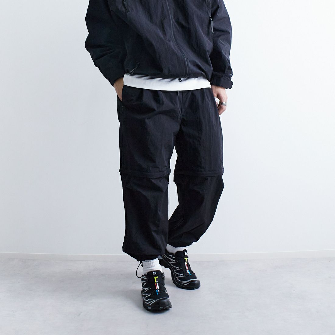 BLACK&&モデル身長：179cm 着用サイズ：L&&