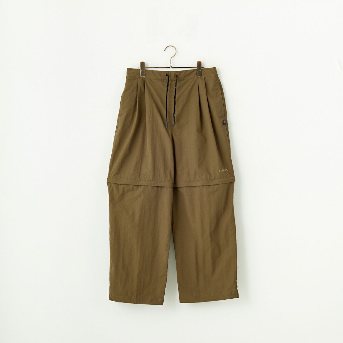 +phenix [プラスフェニックス] 別注 2WAY ナイロンタッサーコンバーチブルパンツ [POB-25007IN-JF] OLIVE