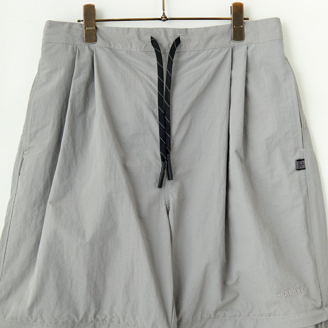 +phenix [プラスフェニックス] 別注 2WAY ナイロンタッサーコンバーチブルパンツ [POB-25007IN-JF] GRAY