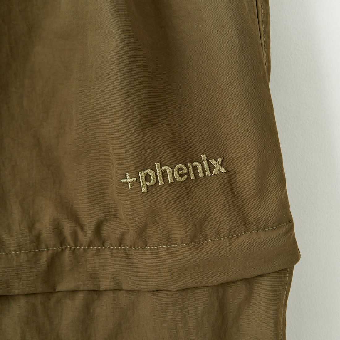 +phenix [プラスフェニックス] 別注 2WAY ナイロンタッサーコンバーチブルパンツ [POB-25007IN-JF] OLIVE