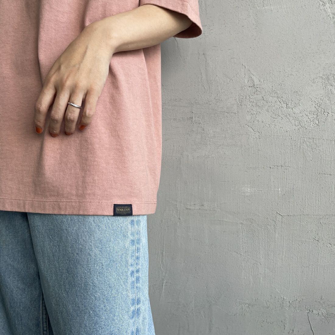 PENDLETON [ペンドルトン] 別注 ピグメント染め ネイティブ柄バックプリントTシャツ [5275-0206-JF] PINK