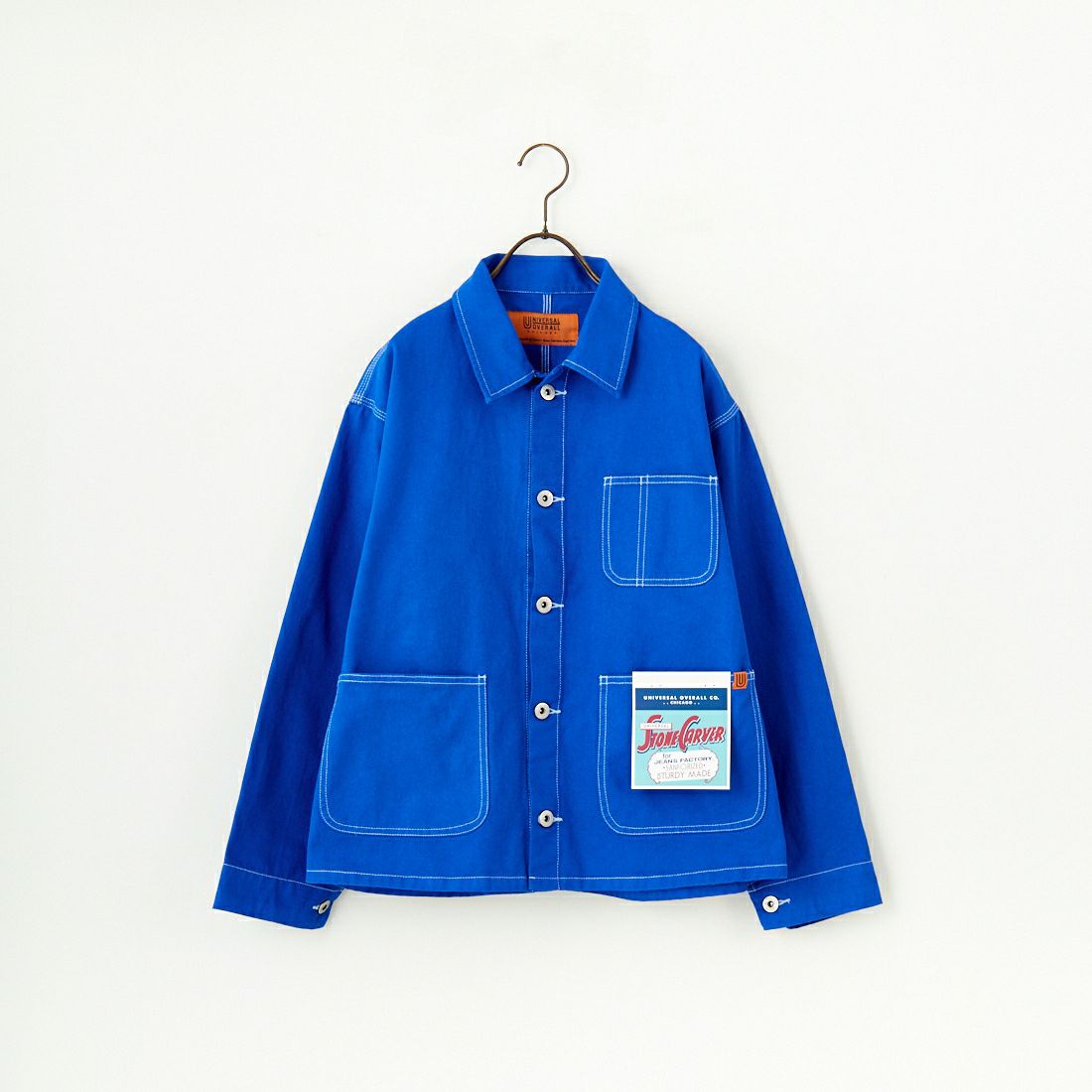 UNIVERSAL OVERALL [ユニバーサルオーバーオール] 別注 配色ステッチカバーオールジャケット [U2512403IN-JF] BLUE