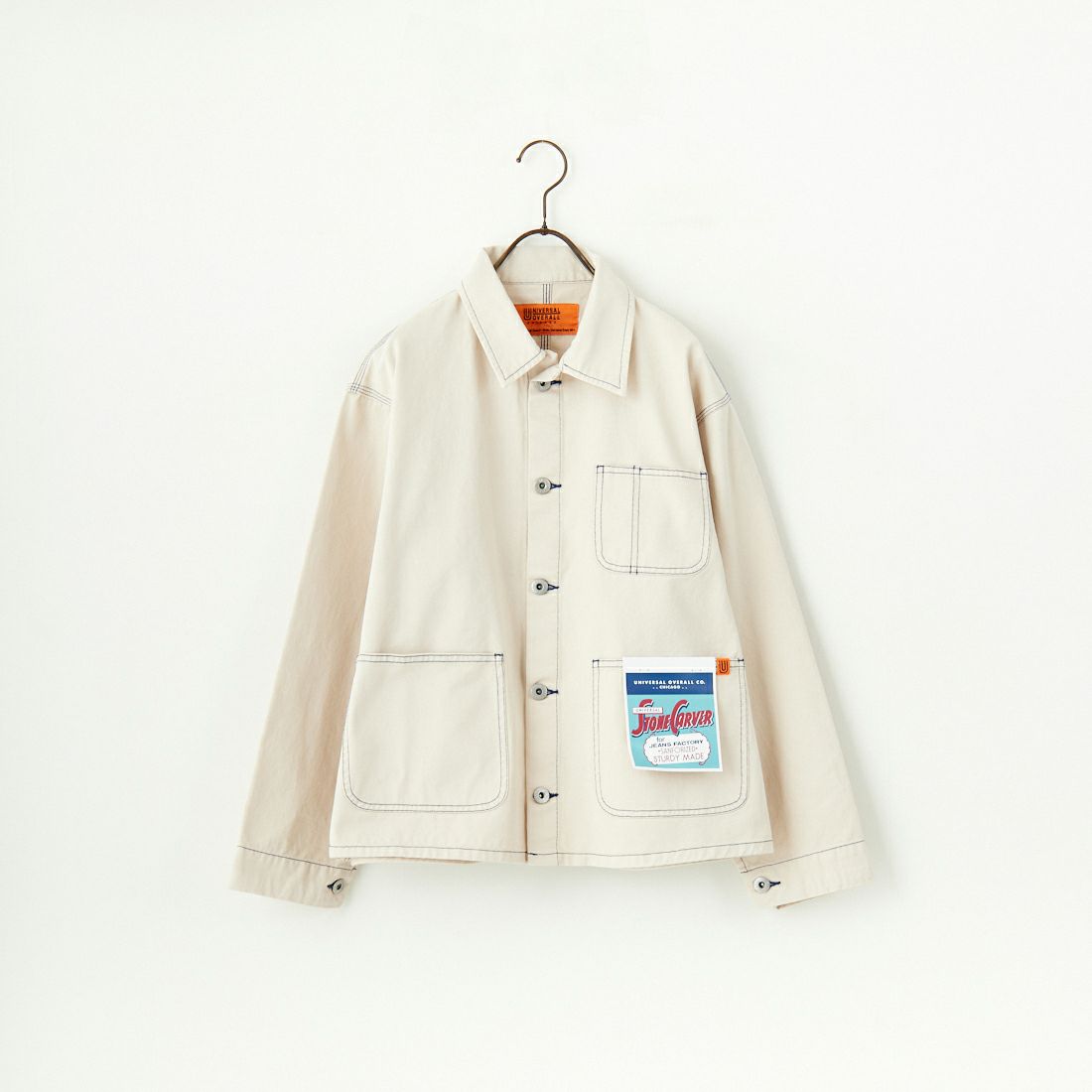 UNIVERSAL OVERALL [ユニバーサルオーバーオール] 別注 配色ステッチカバーオールジャケット [U2512403IN-JF] IVORY