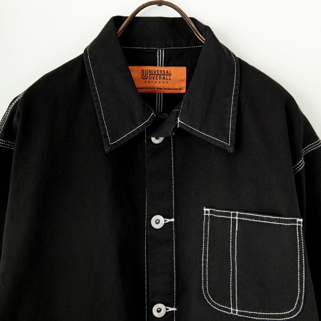 UNIVERSAL OVERALL [ユニバーサルオーバーオール] 別注 配色ステッチカバーオールジャケット [U2512403IN-JF] BLACK
