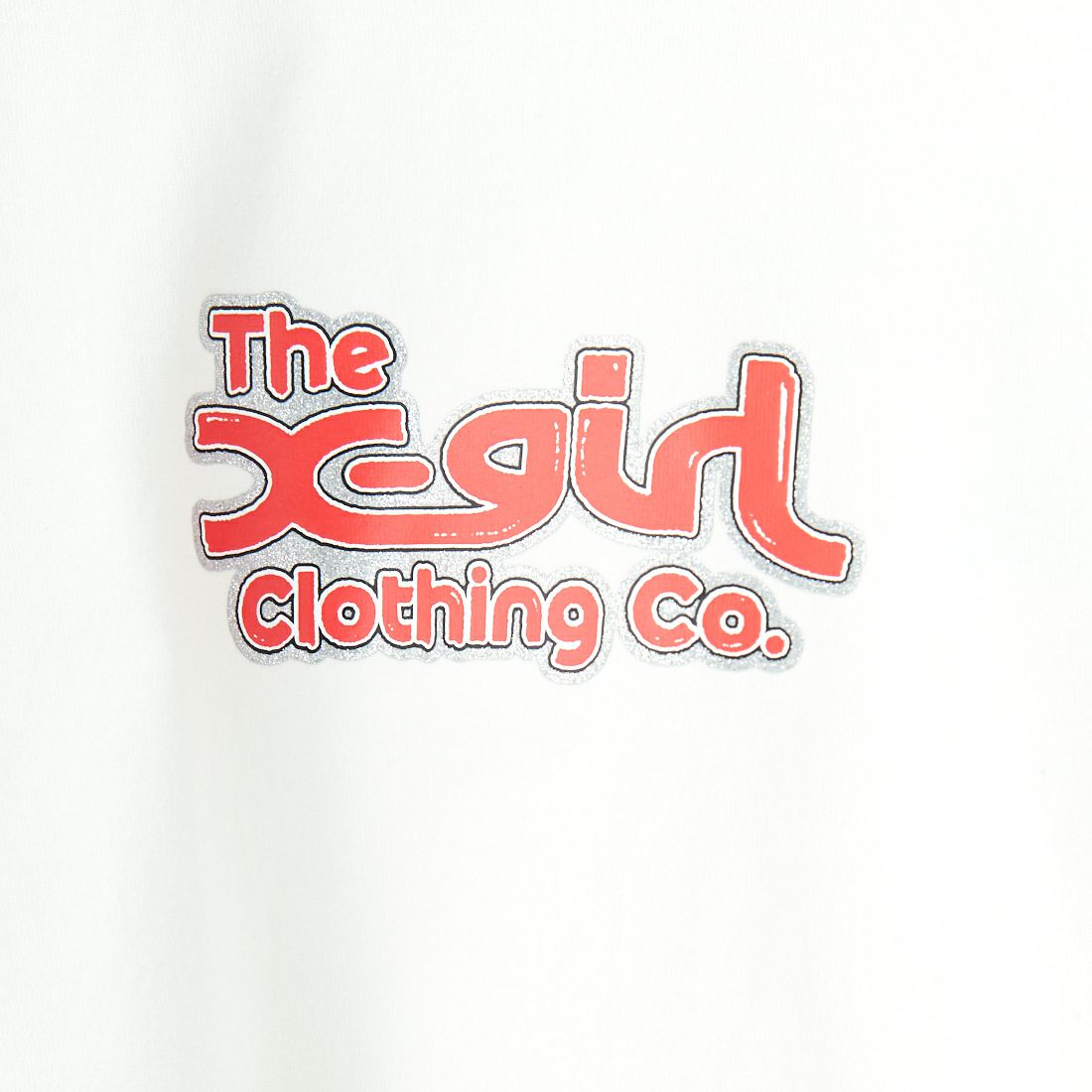 X-girl [エックスガール] ラフミルズロゴ ロングスリーブクロップドTシャツ [105251011017] WHITE