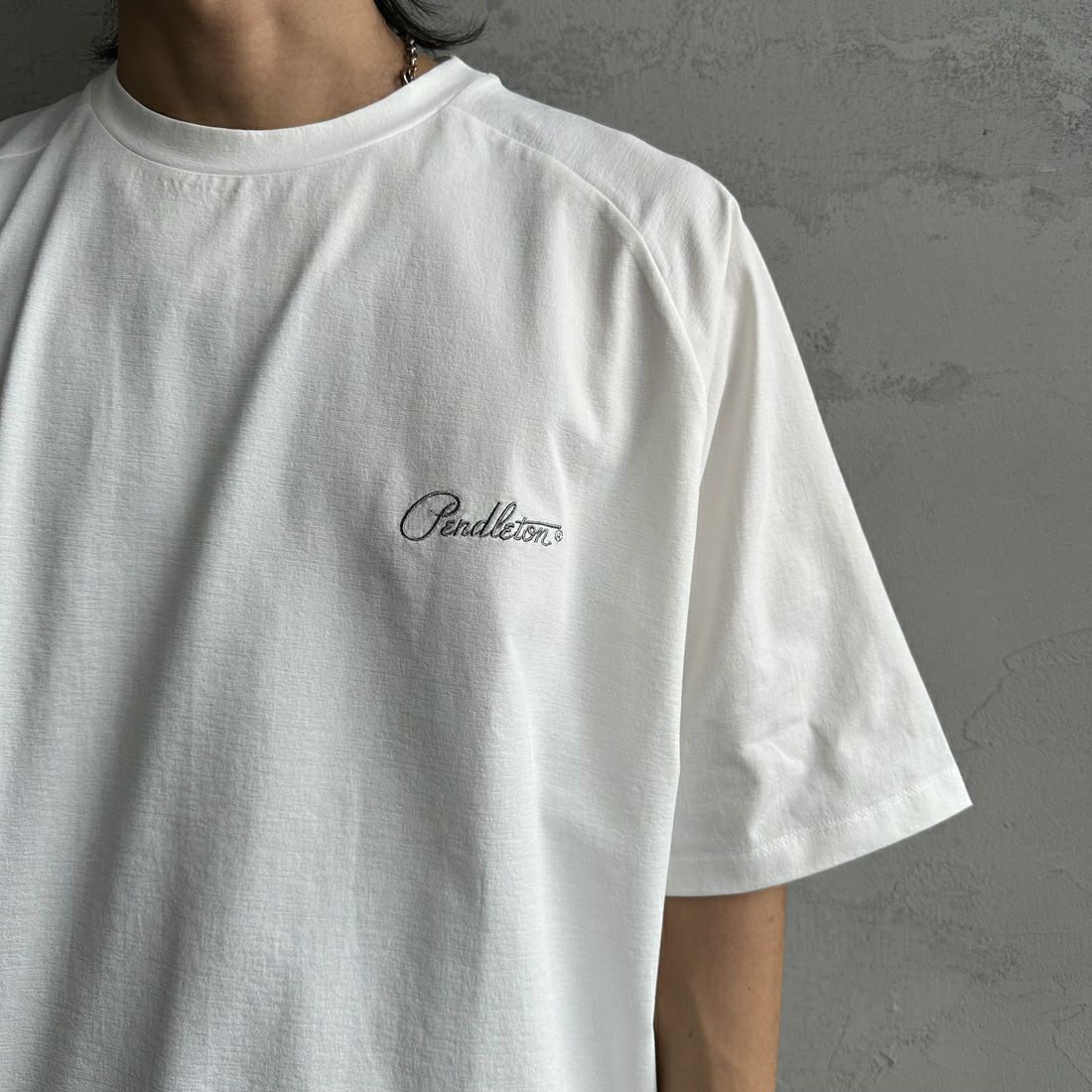 PENDLETON [ペンドルトン] 別注 ドローコード付き ネイティブ柄バックプリントTシャツ [5275-0204-JF] WHITE