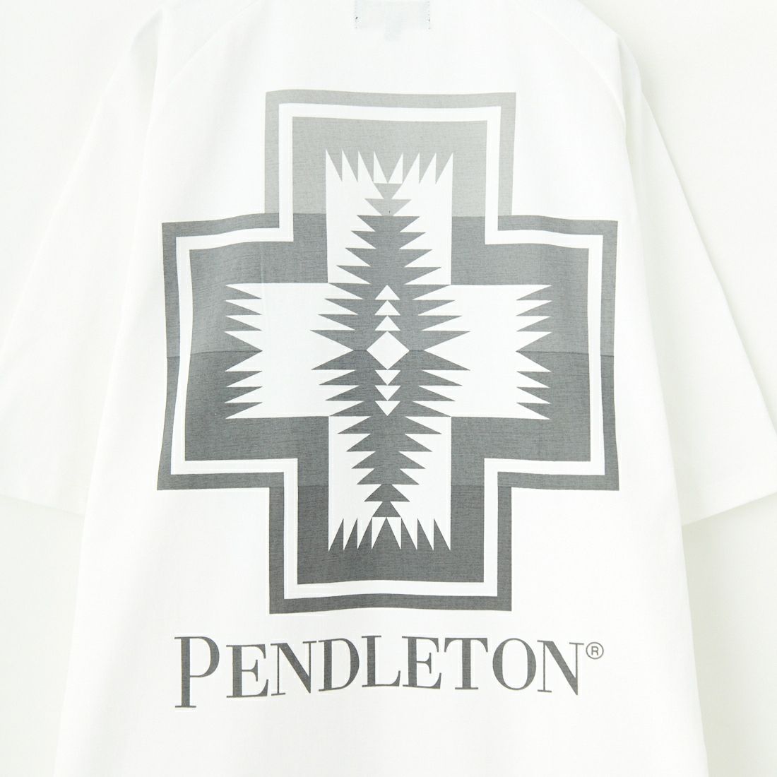 PENDLETON [ペンドルトン] 別注 ドローコード付き ネイティブ柄バックプリントTシャツ [5275-0204-JF] WHITE