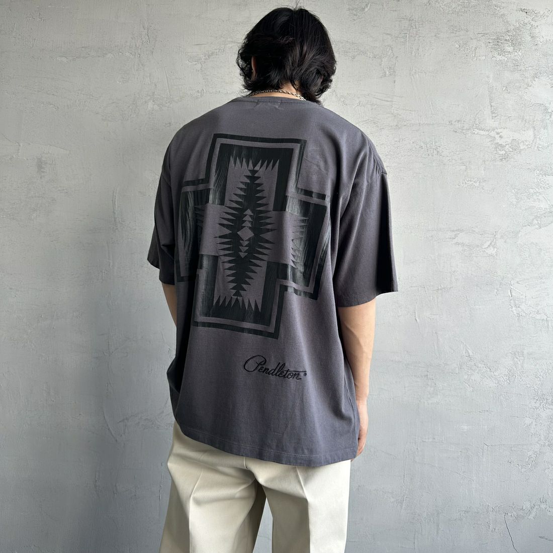 【予約商品】PENDLETON [ペンドルトン] 別注 ピグメント染め ネイティブ柄バックプリントTシャツ [5275-0206-JF]