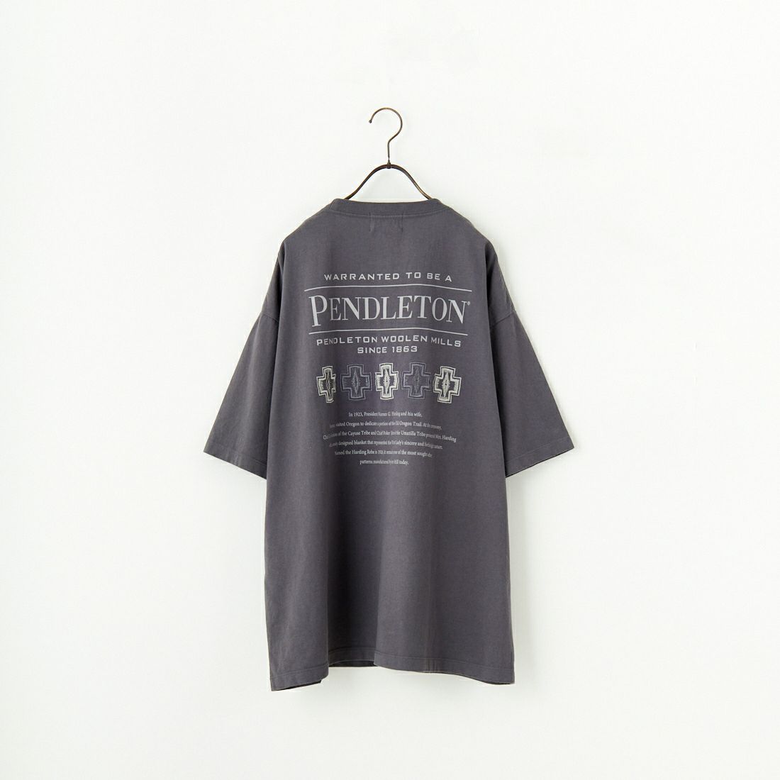 PENDLETON [ペンドルトン] 別注 ピグメント染め ヒストリーロゴバックプリントTシャツ [5275-0207-JF] SUMIKURO