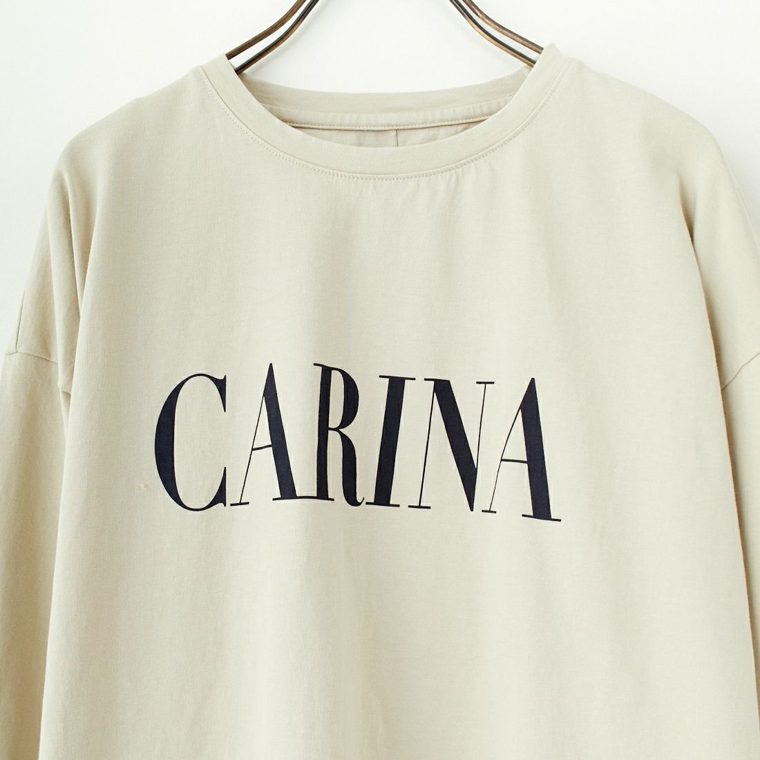 MICA&DEAL [マイカアンドディール] CARINA ロゴロングスリーブTシャツ [0125109001] BEIGE