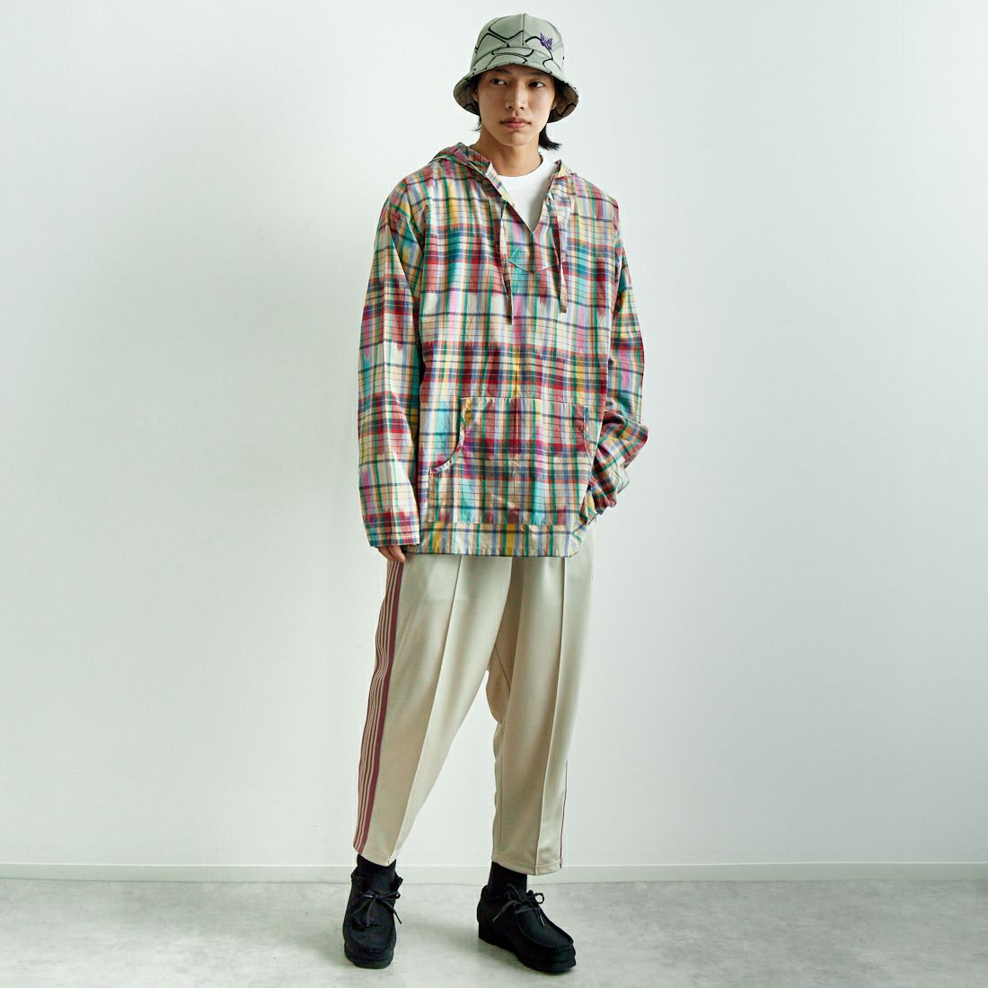 South2West8 [サウスツーウエストエイト] メキシカンパーカー [QV626] A BEG/NVY &&モデル身長：179cm 着用サイズ：M&&