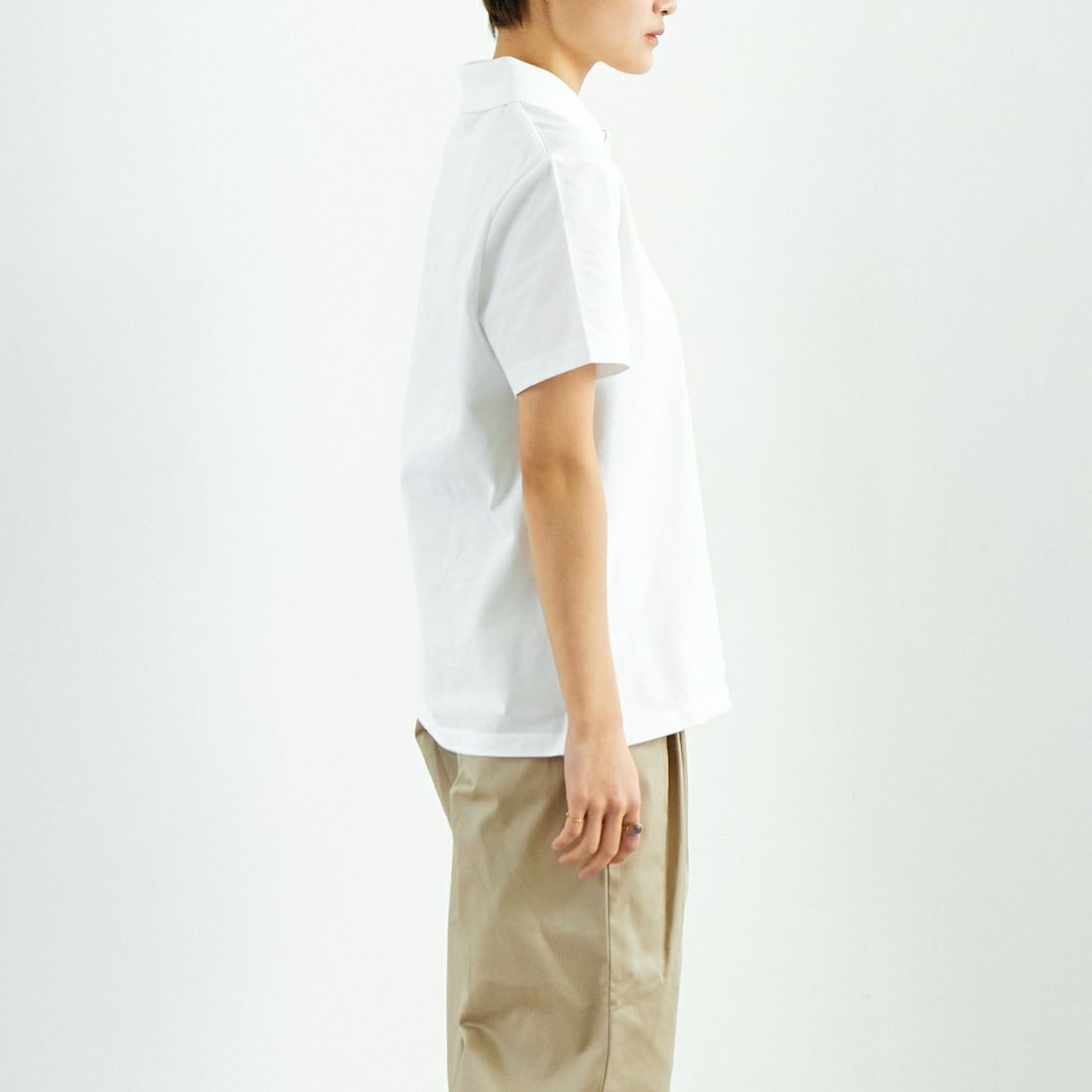 A.P.C. [アー・ペー・セー] スタンダードポロシャツ [POLO-STANDARD] 90 BLANC &&モデル身長：160cm 着用サイズ：XS&&