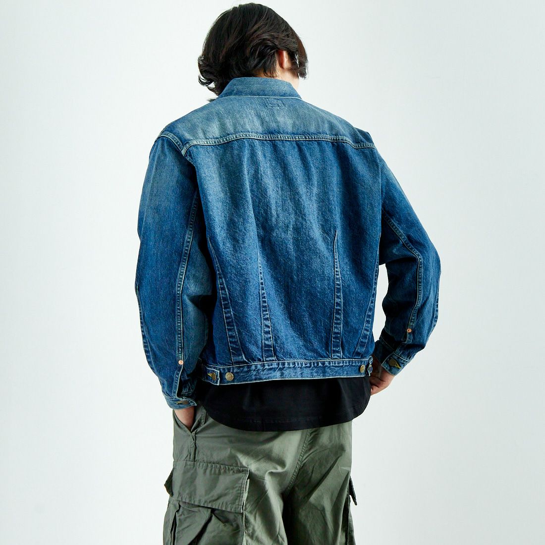 Needles [ニードルズ] ダーツボトムジーンジャケット [QV158] A INDIGO &&モデル身長：179cm 着用サイズ：M&&