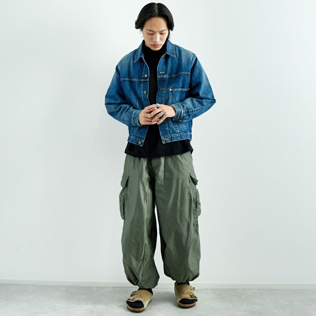 Needles [ニードルズ] ダーツボトムジーンジャケット [QV158] A INDIGO &&モデル身長：179cm 着用サイズ：M&&