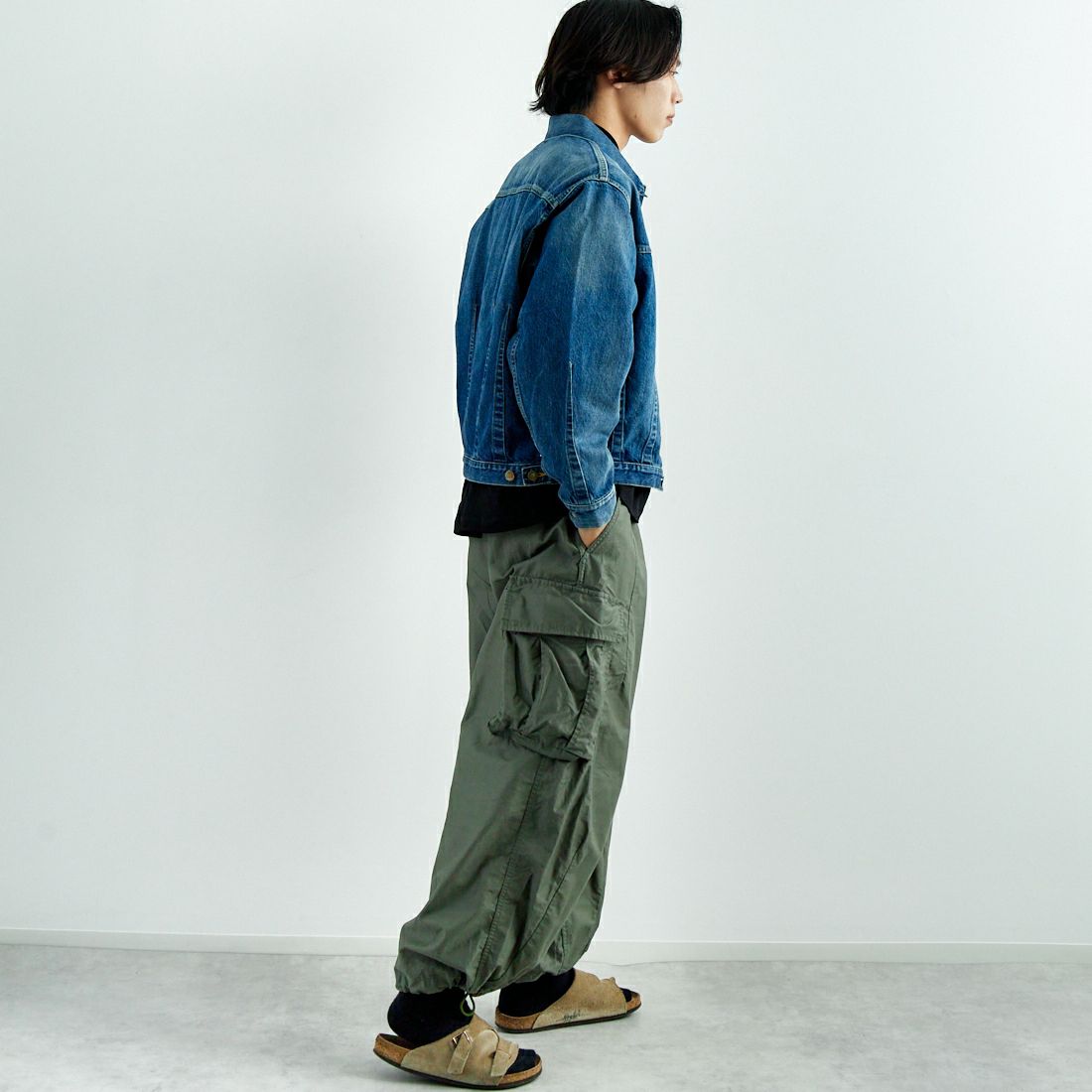 Needles [ニードルズ] ダーツボトムジーンジャケット [QV158] A INDIGO &&モデル身長：179cm 着用サイズ：M&&