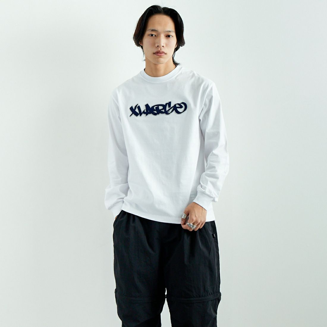 WHITE&&モデル身長：179cm 着用サイズ：M&&