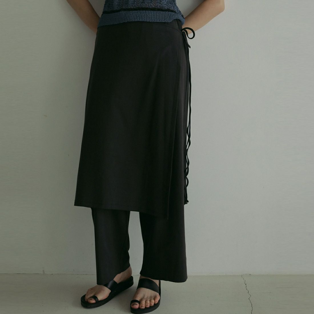 anuke [アンヌーク] レイヤードカットパンツ [62510722] BLK