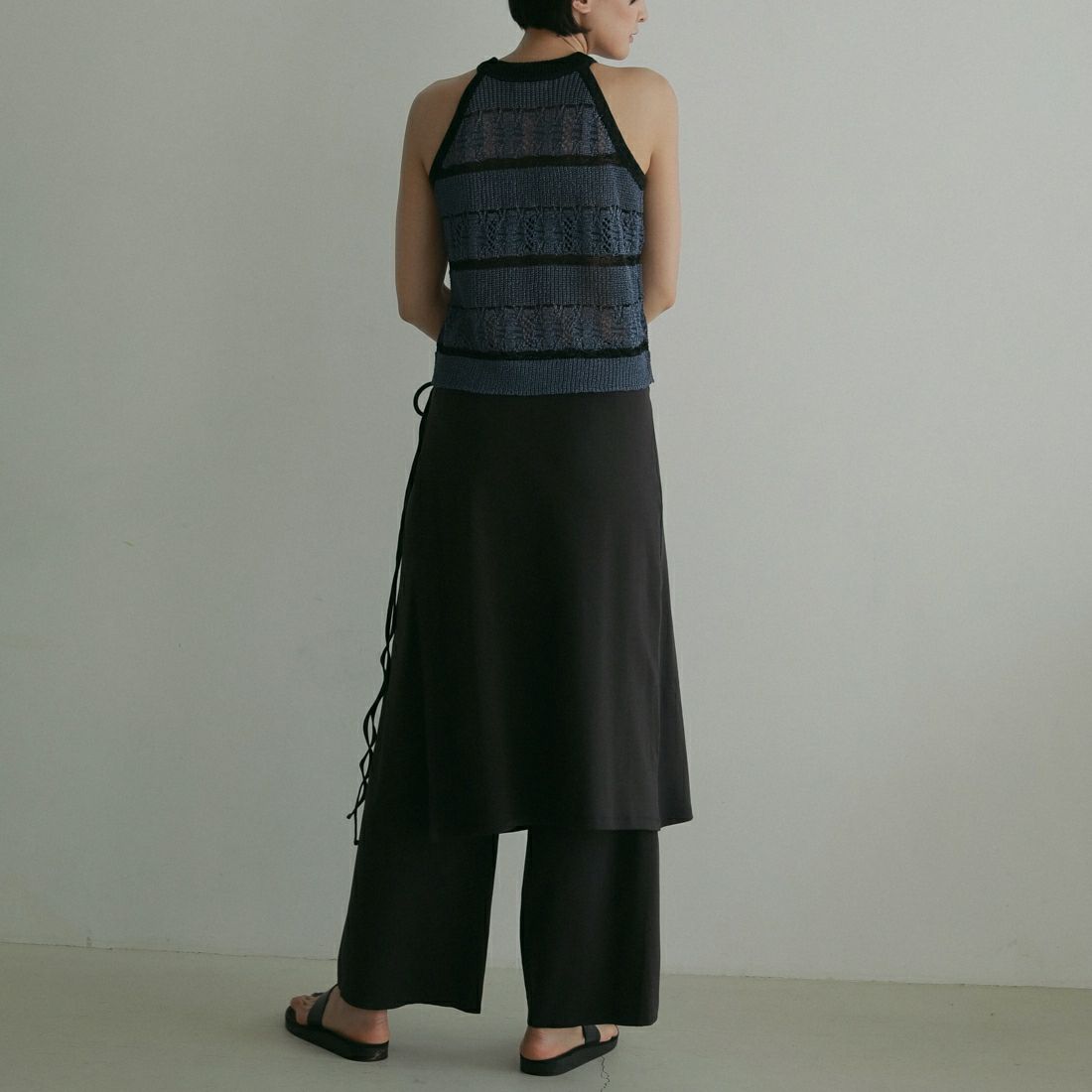 anuke [アンヌーク] レイヤードカットパンツ [62510722] BLK